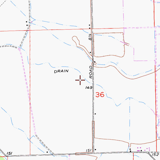 Topographic Map of Buttonwillow Drain, CA