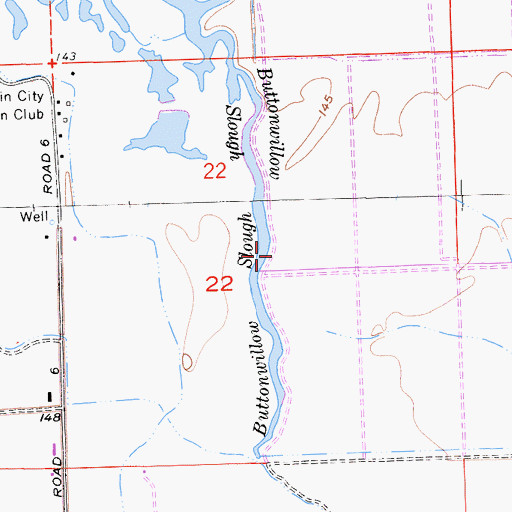 Topographic Map of Buttonwillow Slough, CA