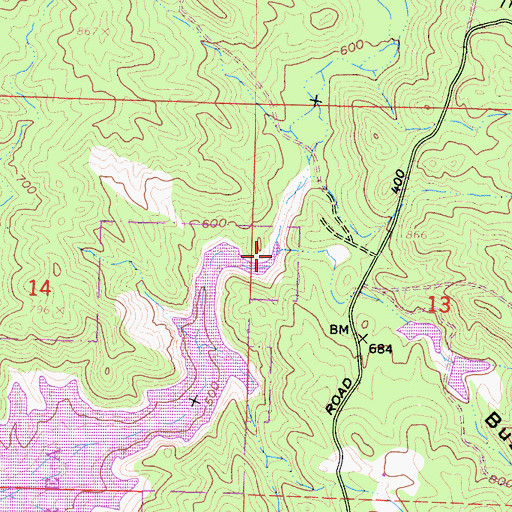 Topographic Map of Buzzard Canyon, CA