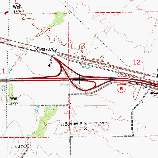 Topographic Map of East Bowie Interchange, AZ