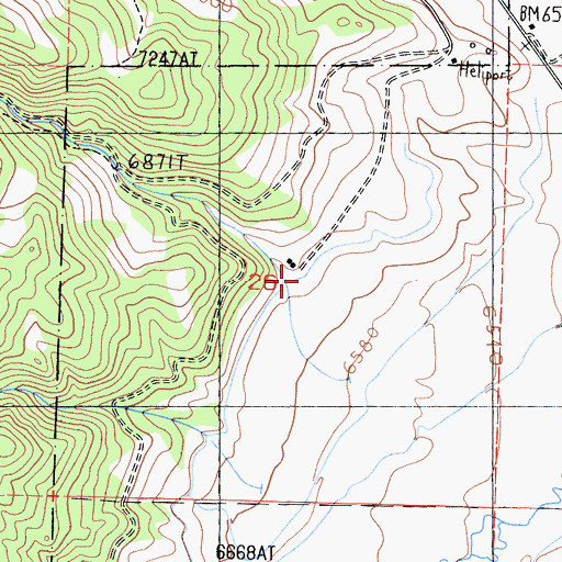 Topographic Map of By-Day Creek, CA