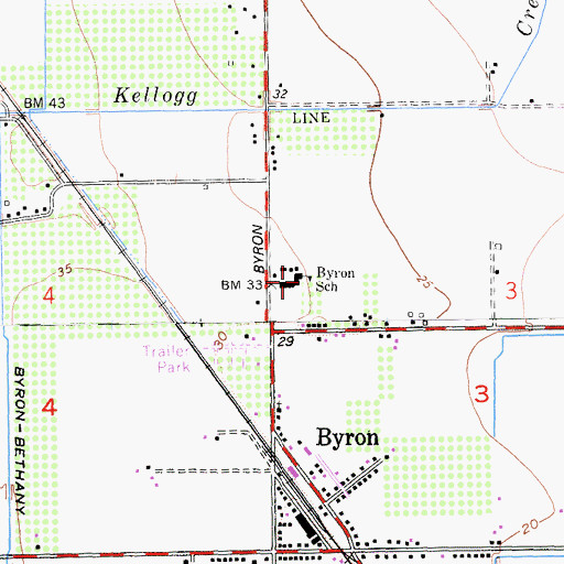 Topographic Map of Byron Elementary School, CA