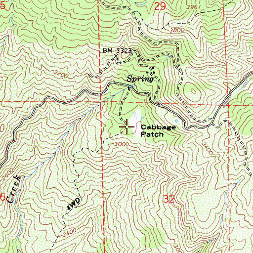 Topographic Map of Cabbage Patch, CA