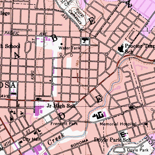 Topographic Map of Cabeza De Santa Rosa, CA