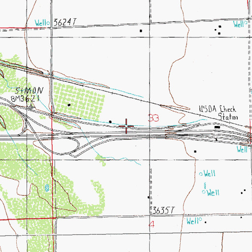 Topographic Map of East San Simon Interchange, AZ