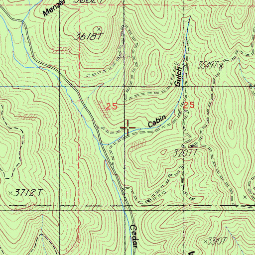 Topographic Map of Cabin Gulch, CA