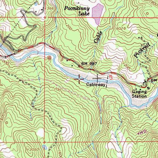 Topographic Map of Cable Creek, CA
