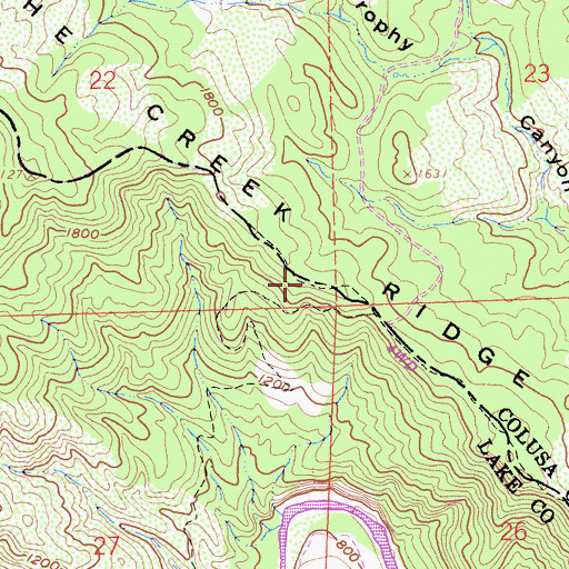 Topographic Map of Cache Creek Ridge, CA