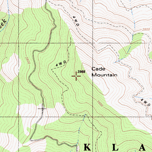 Topographic Map of Cade Mountain, CA