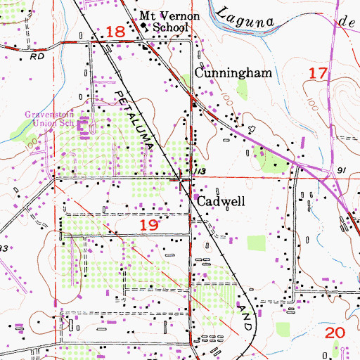 Topographic Map of Cadwell, CA
