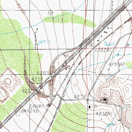 Topographic Map of East Willcox Interchange, AZ