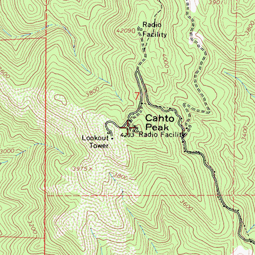 Topographic Map of Cahto Peak, CA