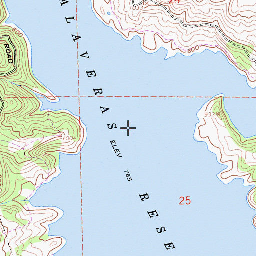 Topographic Map of Calaveras Reservoir, CA