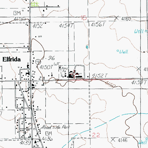 Topographic Map of Elfrida Elementary School, AZ