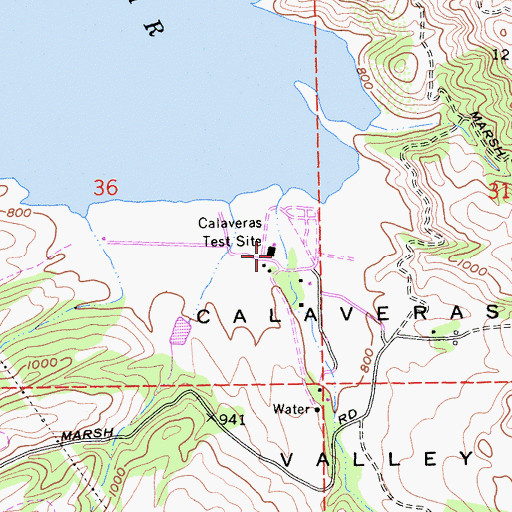 Topographic Map of Calaveras Test Site, CA
