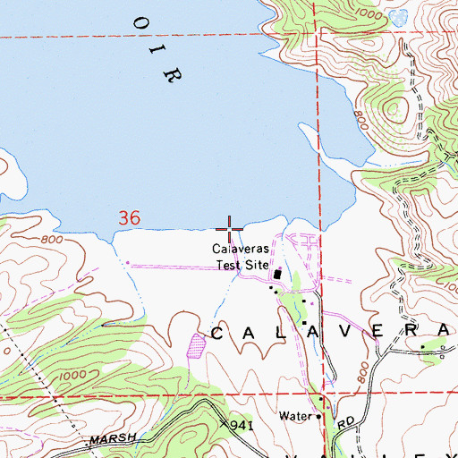 Topographic Map of Calaveras Valley, CA