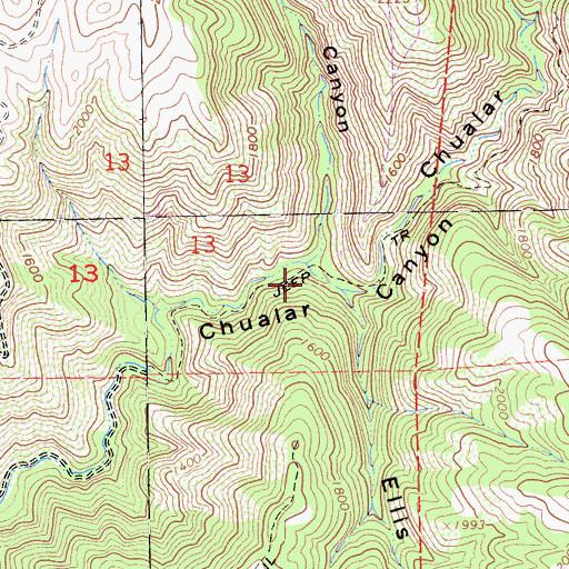 Topographic Map of Caldwell Canyon, CA