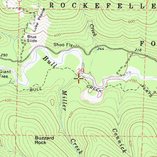 Topographic Map of Calf Creek, CA