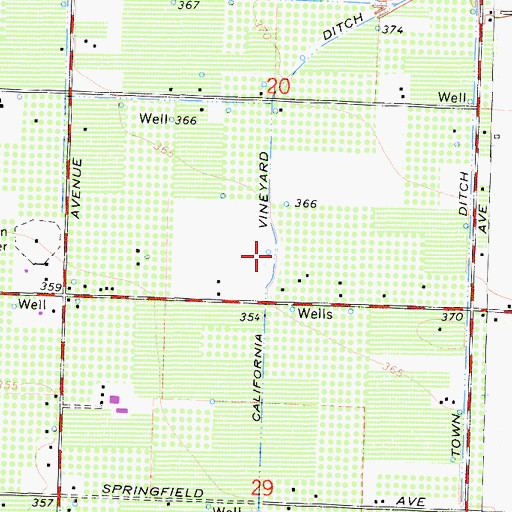 Topographic Map of California Vineyard Ditch, CA
