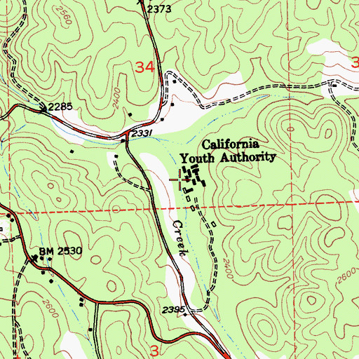 Topographic Map of California Youth Authority, CA