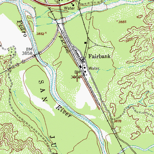 Topographic Map of Fairbank Railroad Station, AZ