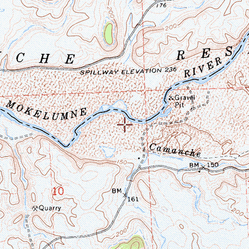 Topographic Map of Camanche Creek, CA