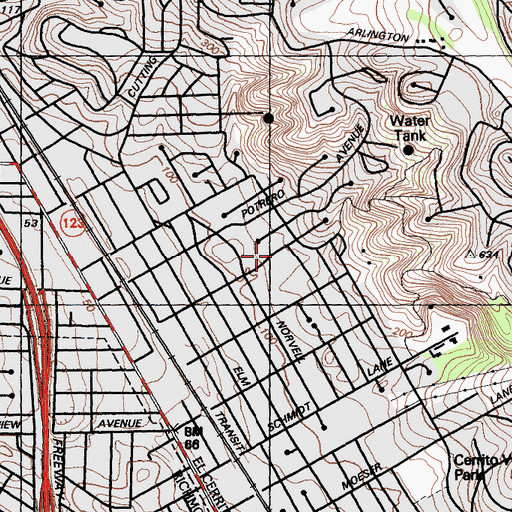 Topographic Map of Christiana B Cameron Elementary School, CA