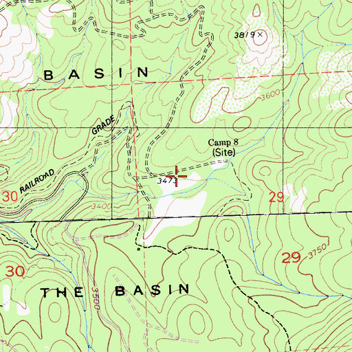 Topographic Map of Camp, CA