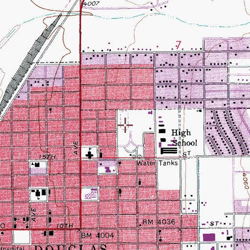 Topographic Map of Fifteenth Street Park, AZ