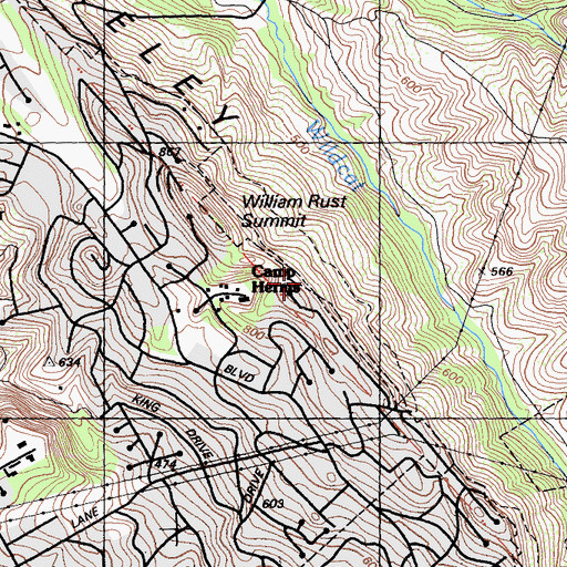 Topographic Map of Camp Herms, CA