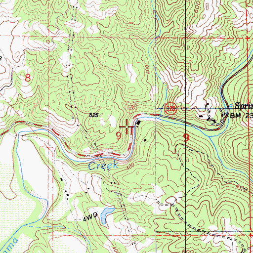 Topographic Map of Camp Maacama, CA