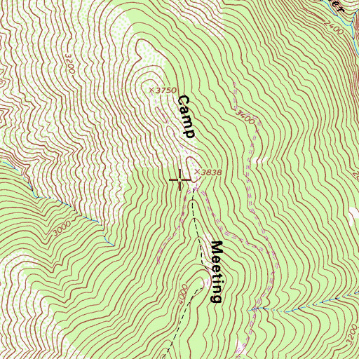 Topographic Map of Camp Meeting Ridge, CA