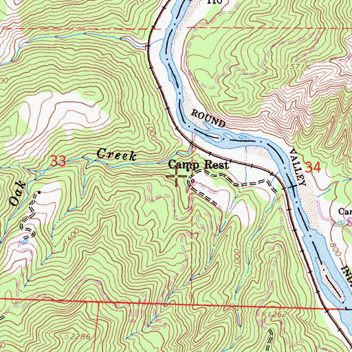 Topographic Map of Camp Rest, CA