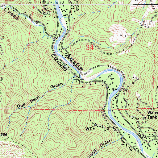 Topographic Map of Camp Thayer, CA