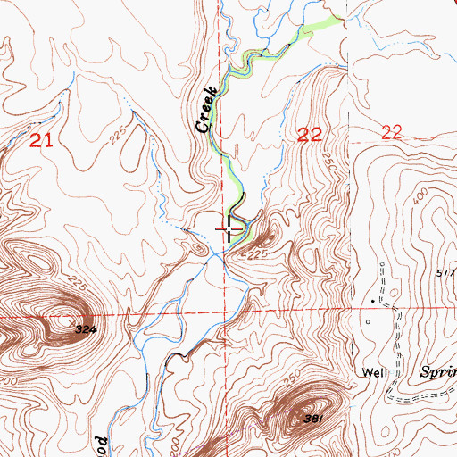 Topographic Map of Campbell Creek, CA