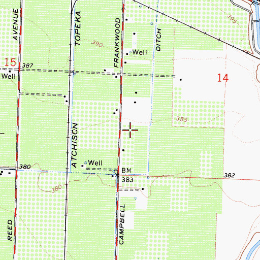 Topographic Map of Campbell Ditch, CA