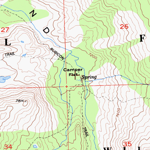 Topographic Map of Camper Flat, CA