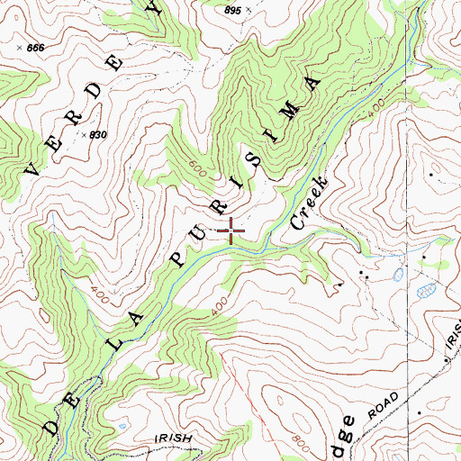 Topographic Map of Canada De Verde Y Arroyo De La Purisima, CA