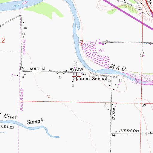 Topographic Map of Canal School, CA