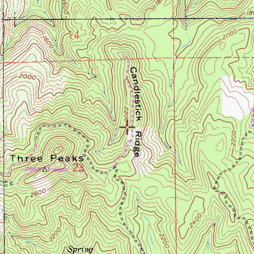 Topographic Map of Candlestick Ridge, CA