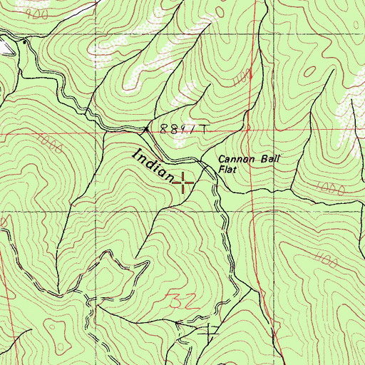 Topographic Map of Cannon Ball Flat, CA