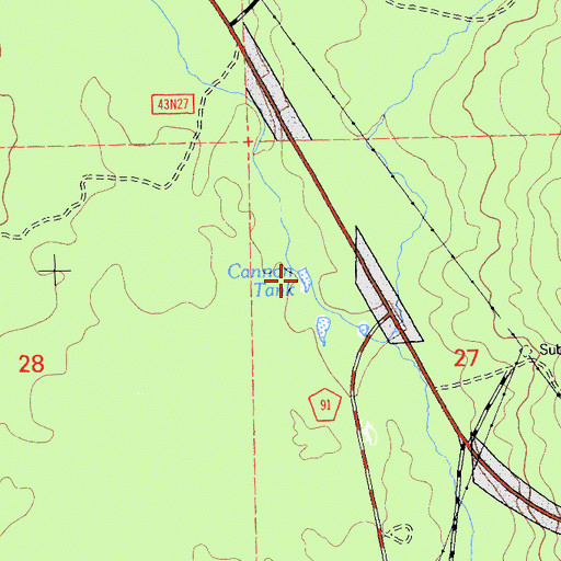 Topographic Map of Cannon Tank, CA