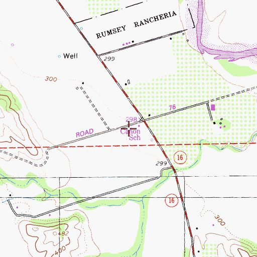 Topographic Map of Caon School, CA
