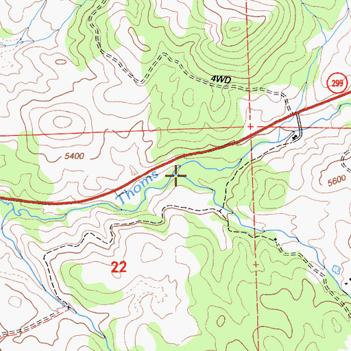 Topographic Map of Cantrall Creek, CA