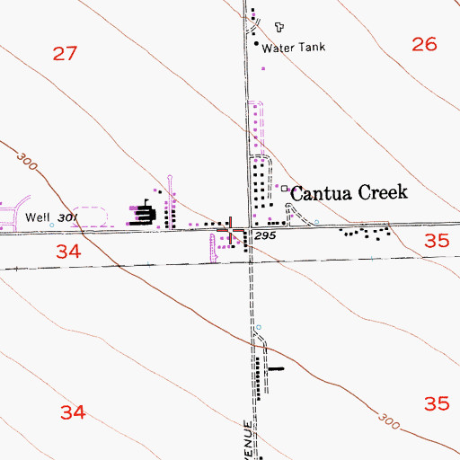 Topographic Map of Cantua Creek, CA