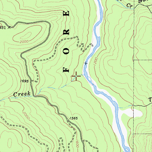 Topographic Map of Canyon Creek, CA