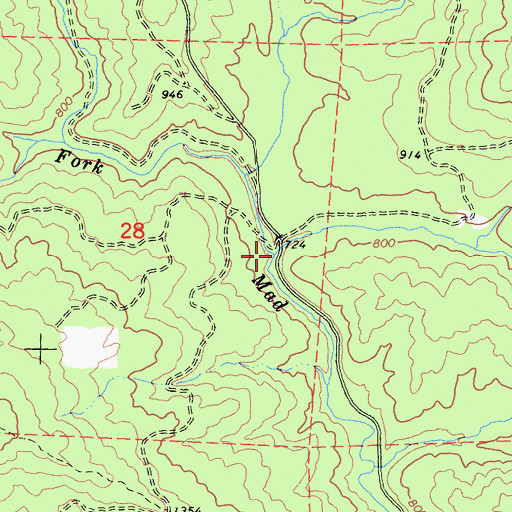 Topographic Map of Canyon Creek, CA