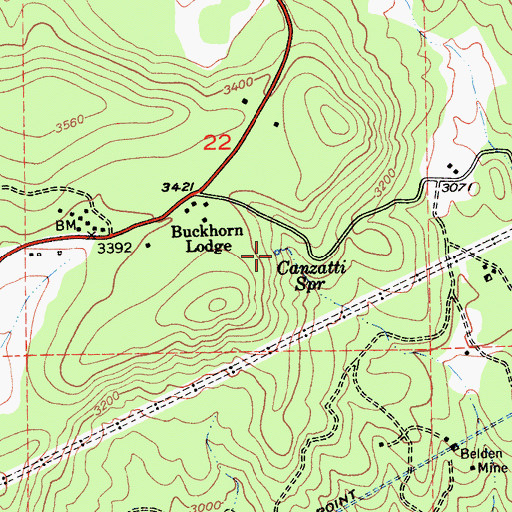 Topographic Map of Canzatti Spring, CA