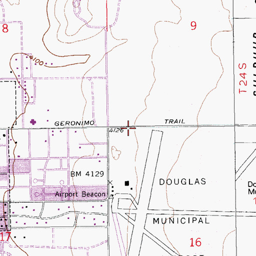 Topographic Map of Geronimo Trail, AZ