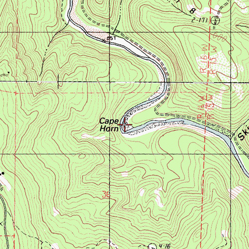 Topographic Map of Cape Horn, CA
